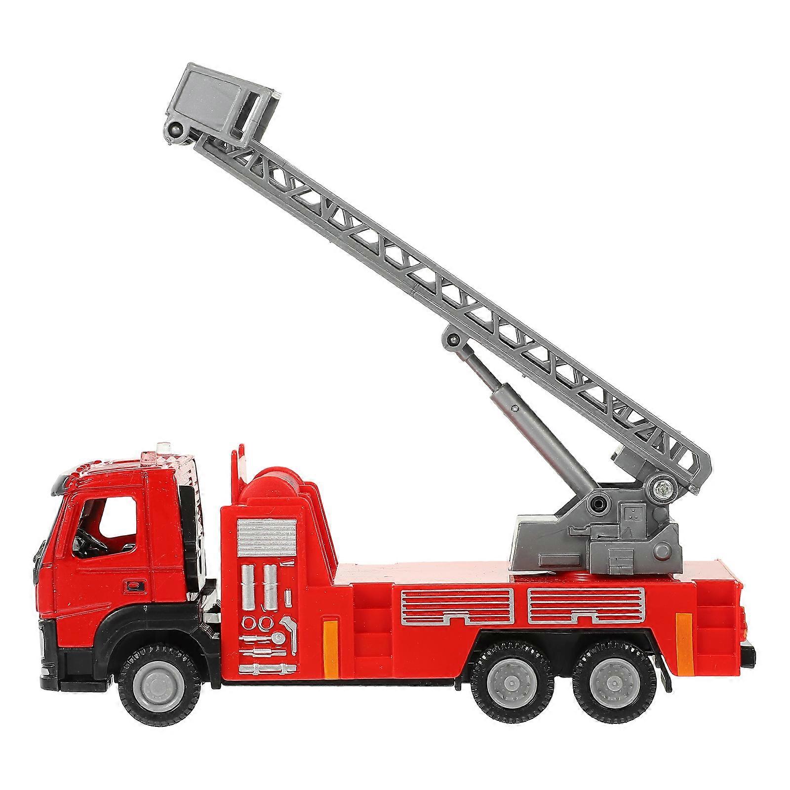 Brightly Colored Alloy Scale Model Plaything for Vehicle and Fire Truck Learning, No Batteries Required for Boys