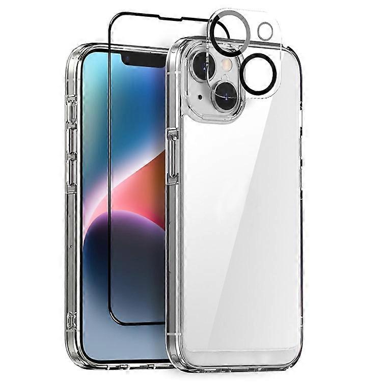 NORTHJO Compatible For iPhone 14 Plus Case PC+TPU Phone Cover + Screen Protector + Camera Lens Protector