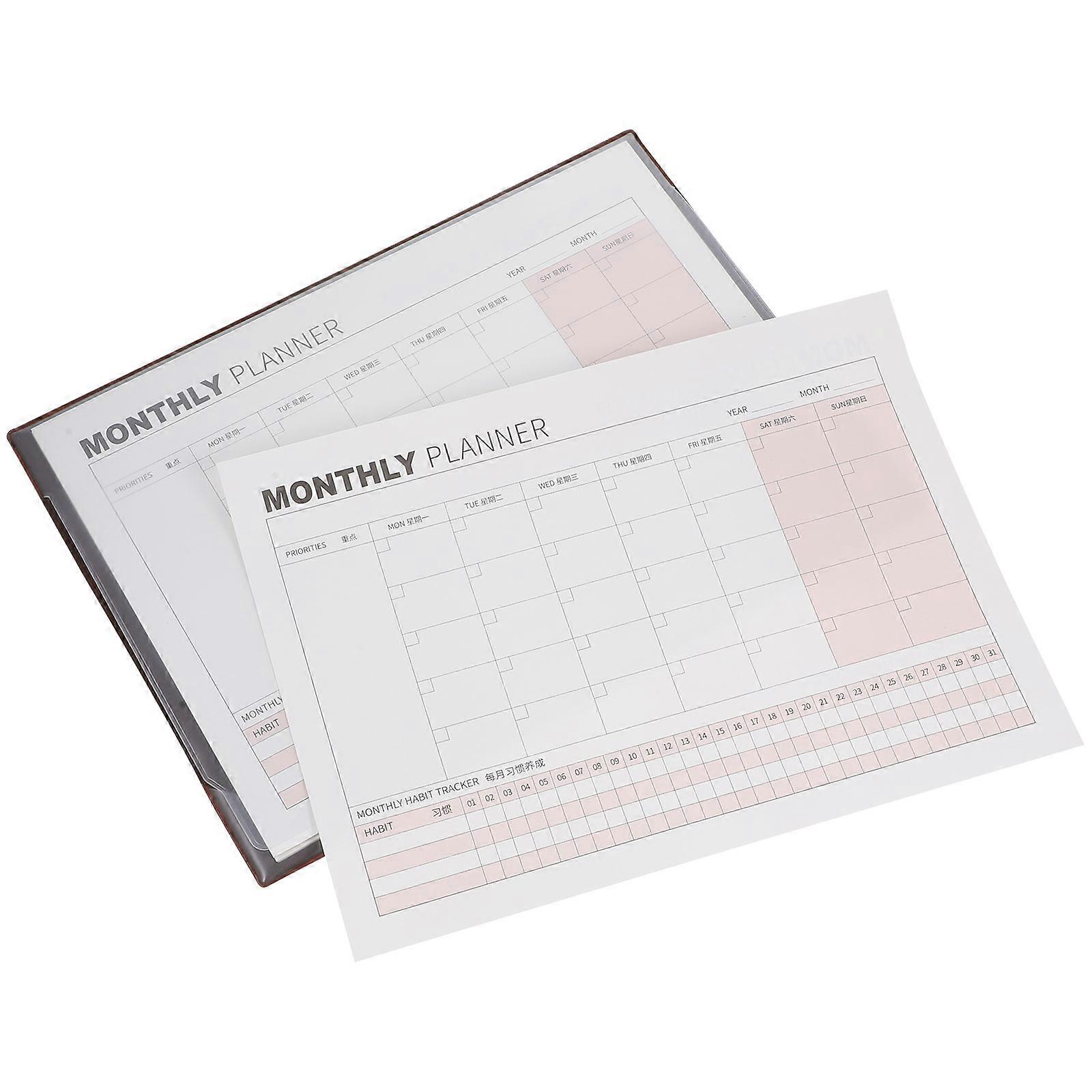 It sounds like you're describing or looking for a **blank monthly planner notepad** with dates, designed for portability and daily use. These types