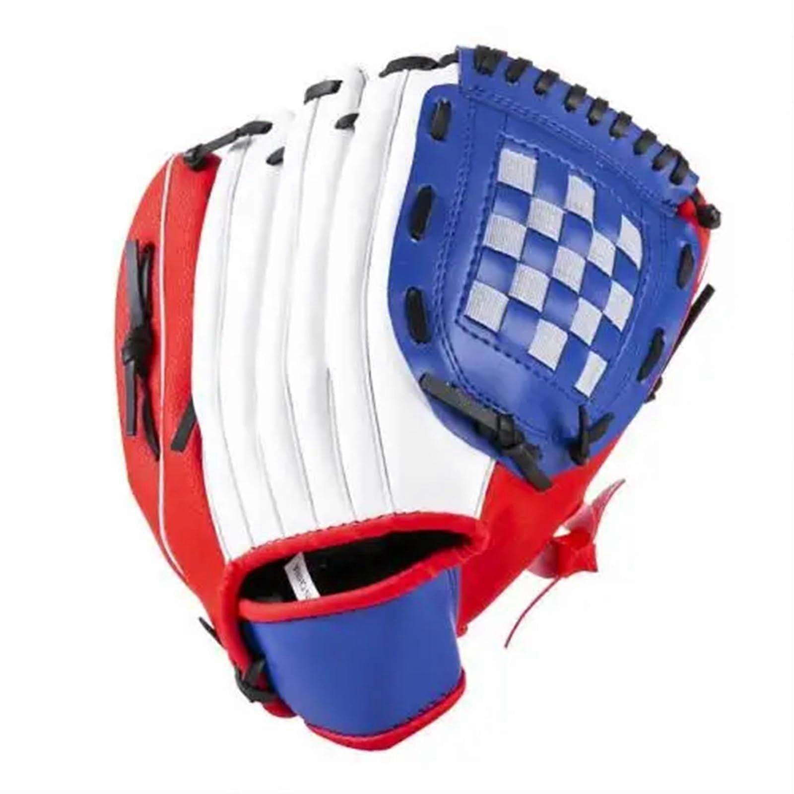 Baseball Gloves Left Hand for Adults Man Women Training (Red, L)