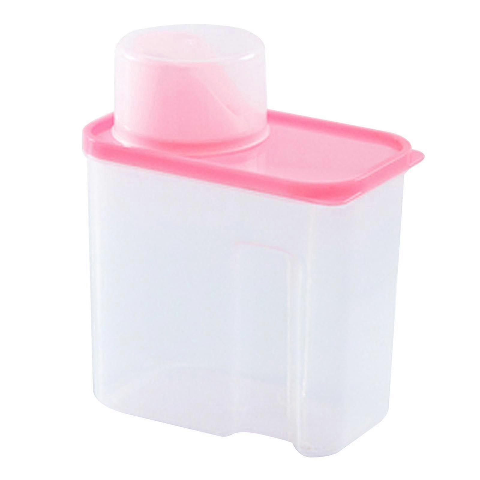 Clear 2L Pink Laundry Powder Storage Box for Closet