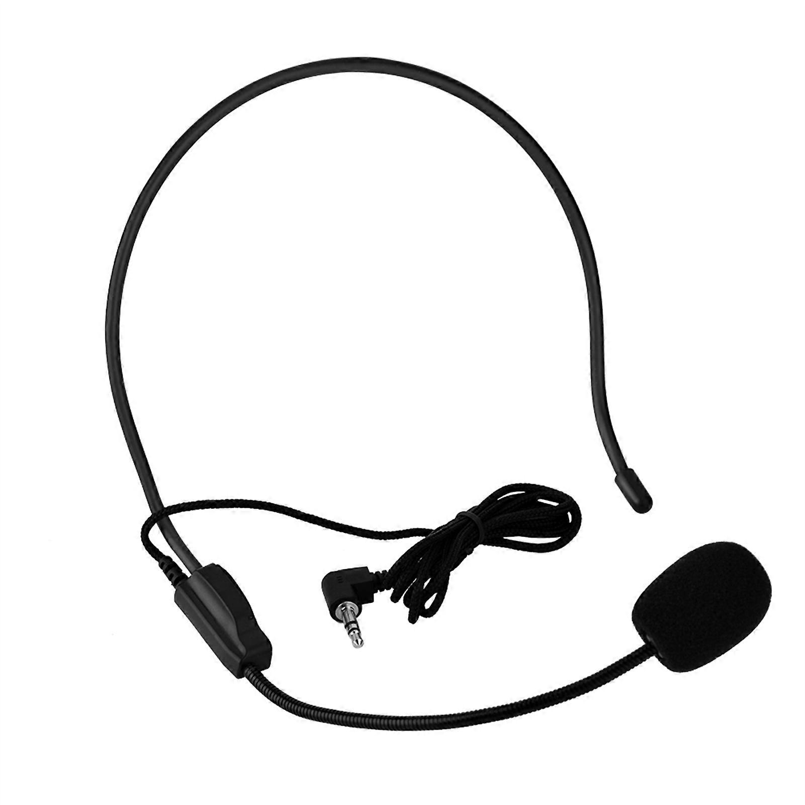Mini 3.5mm Wired Condenser Microphone Head-mounted for Voice Amplifier and Speaker