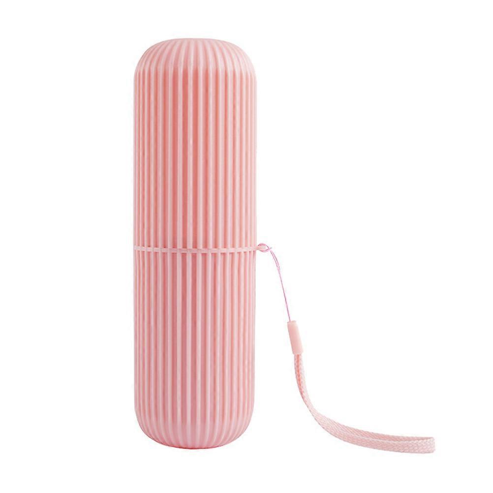 Pink Portable Toothbrush Case Scandinavian Style For Home And Travel Use Plastic 1Pack