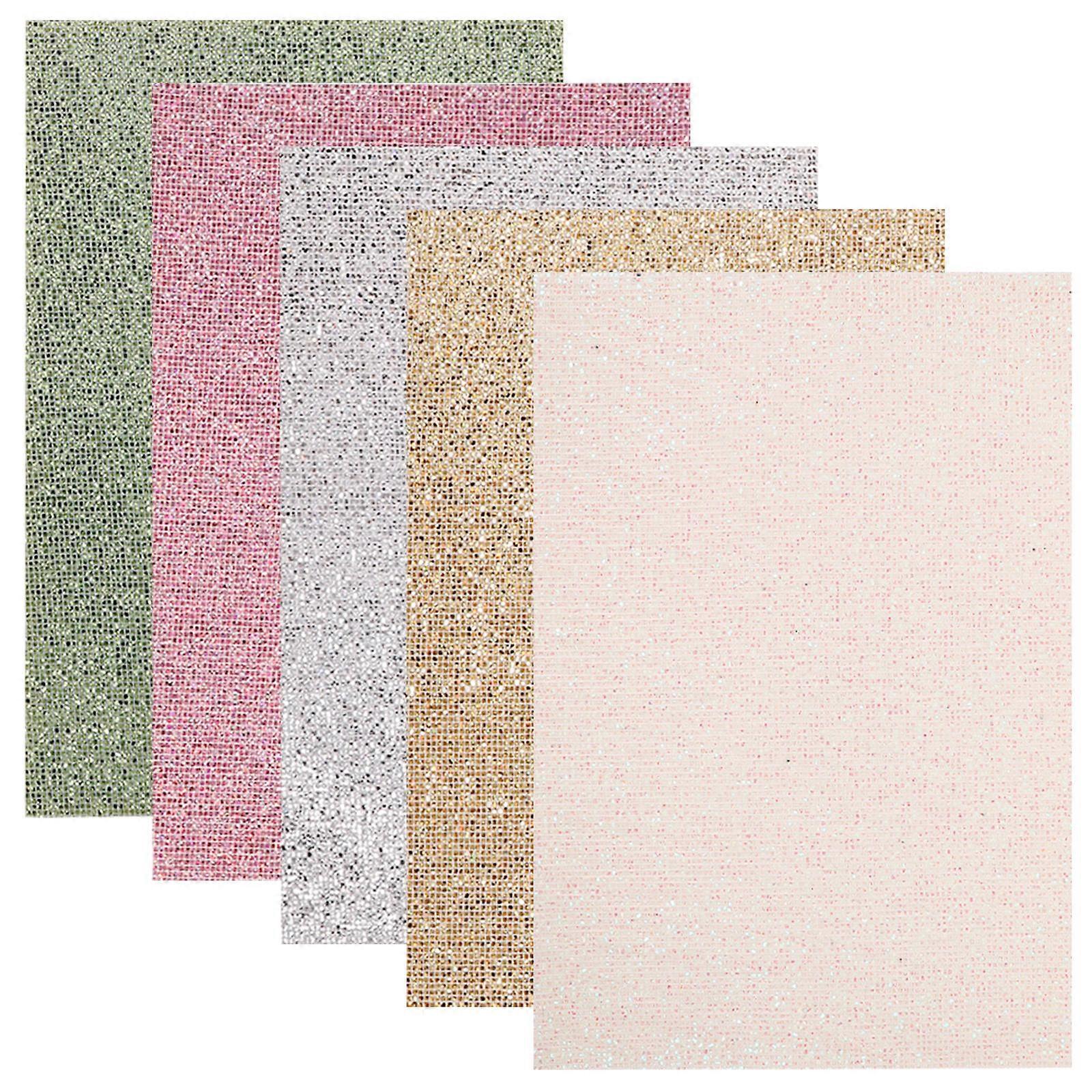 Glitter Sticker Sheets Glitter Faux Leather Rectangular Crafts Style DIY Craft Pink 5Pack