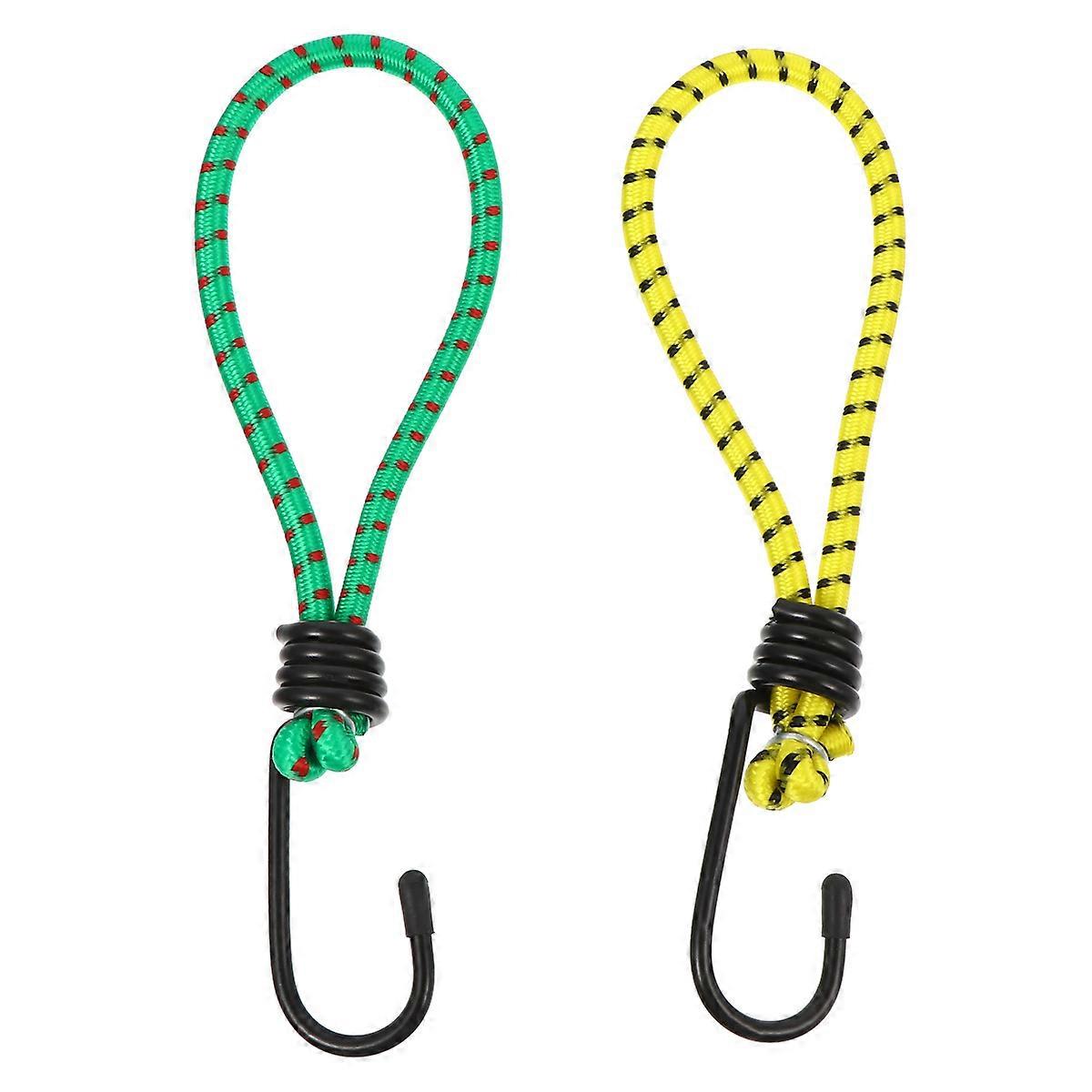 10pcs Outdoor Tent Elastic Bungee Cord with Hook for Camping, Kayaking, Biking – Strong Material, Easy Setup, Random Color