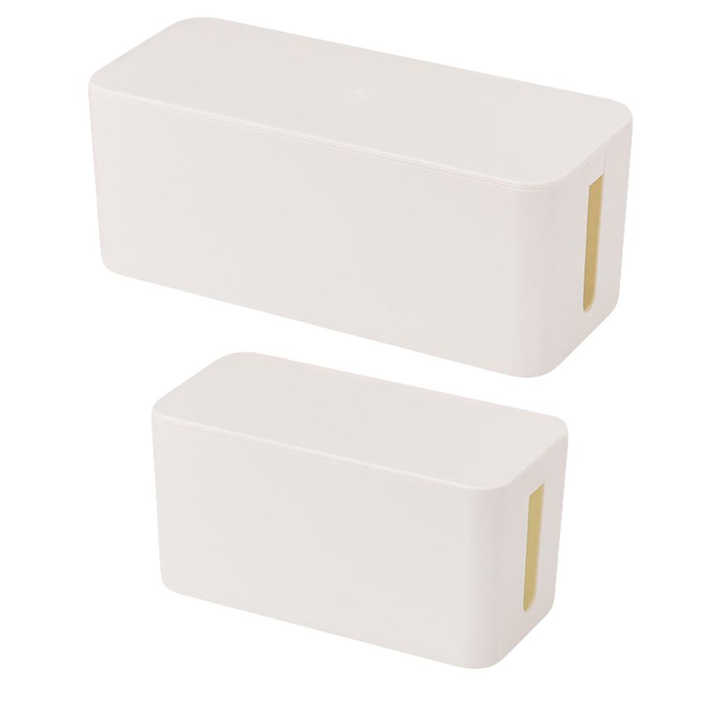 Wire Organizer For Desk Cable Storage Box Home Use Rectangular Simple 2Pcs