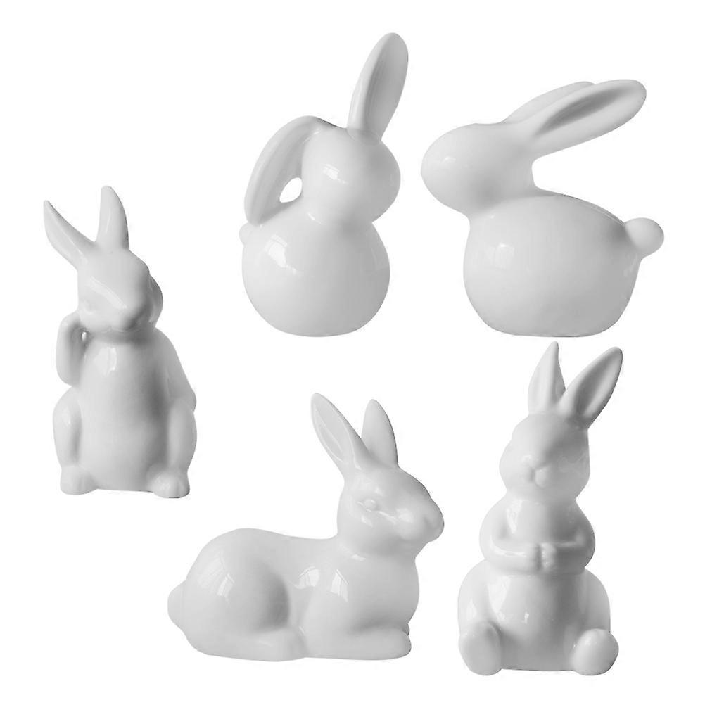 Bunny Table Decor Ceramic Rabbit Decors Home Decoration Mixed Style 9.50X4.90X3.20CM 3Pcs