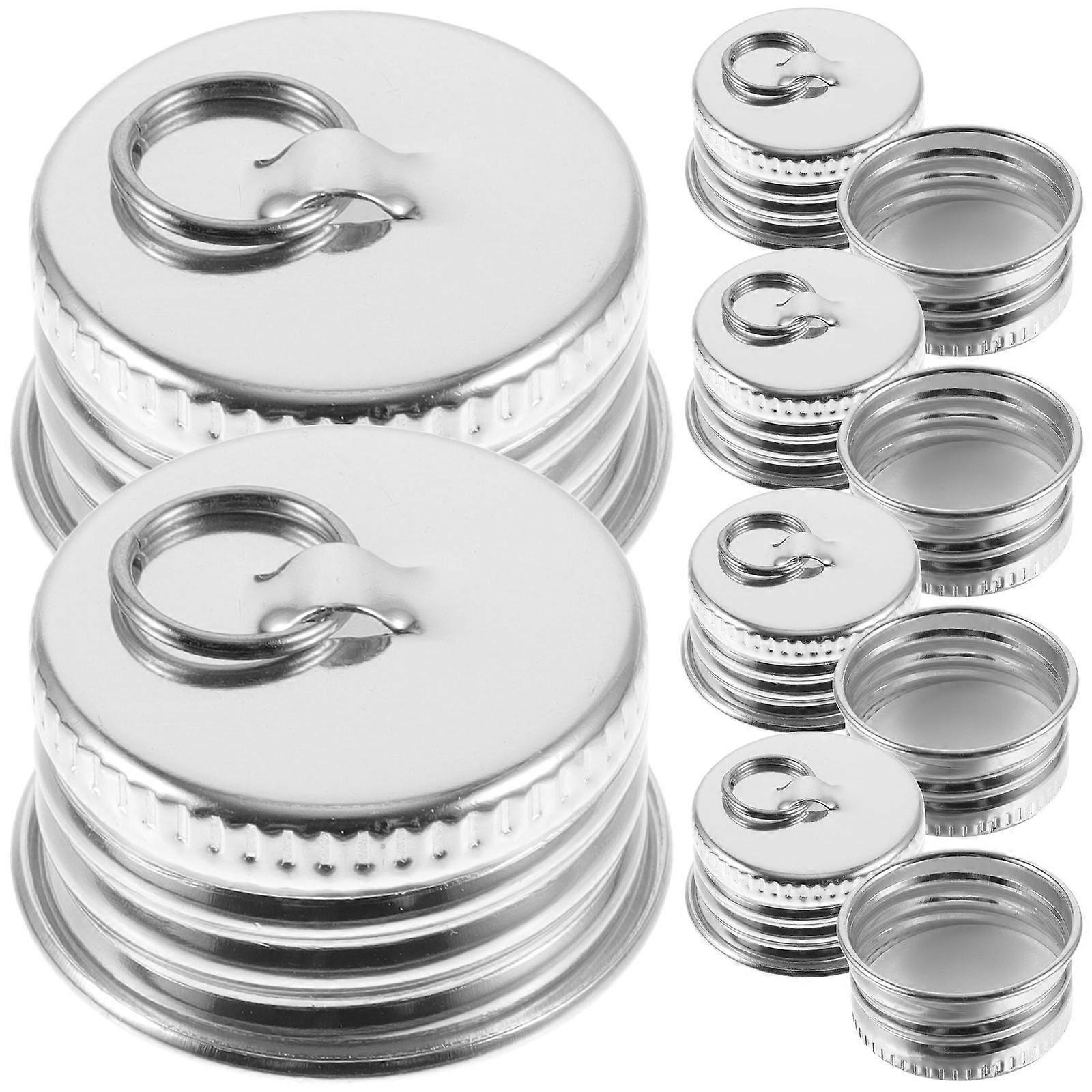 20pcs Reusable Aluminum Bottle Caps with Ring, Corrosion Resistant Sealing Screw Caps for Jars, Water Bottles, and Canning Lids