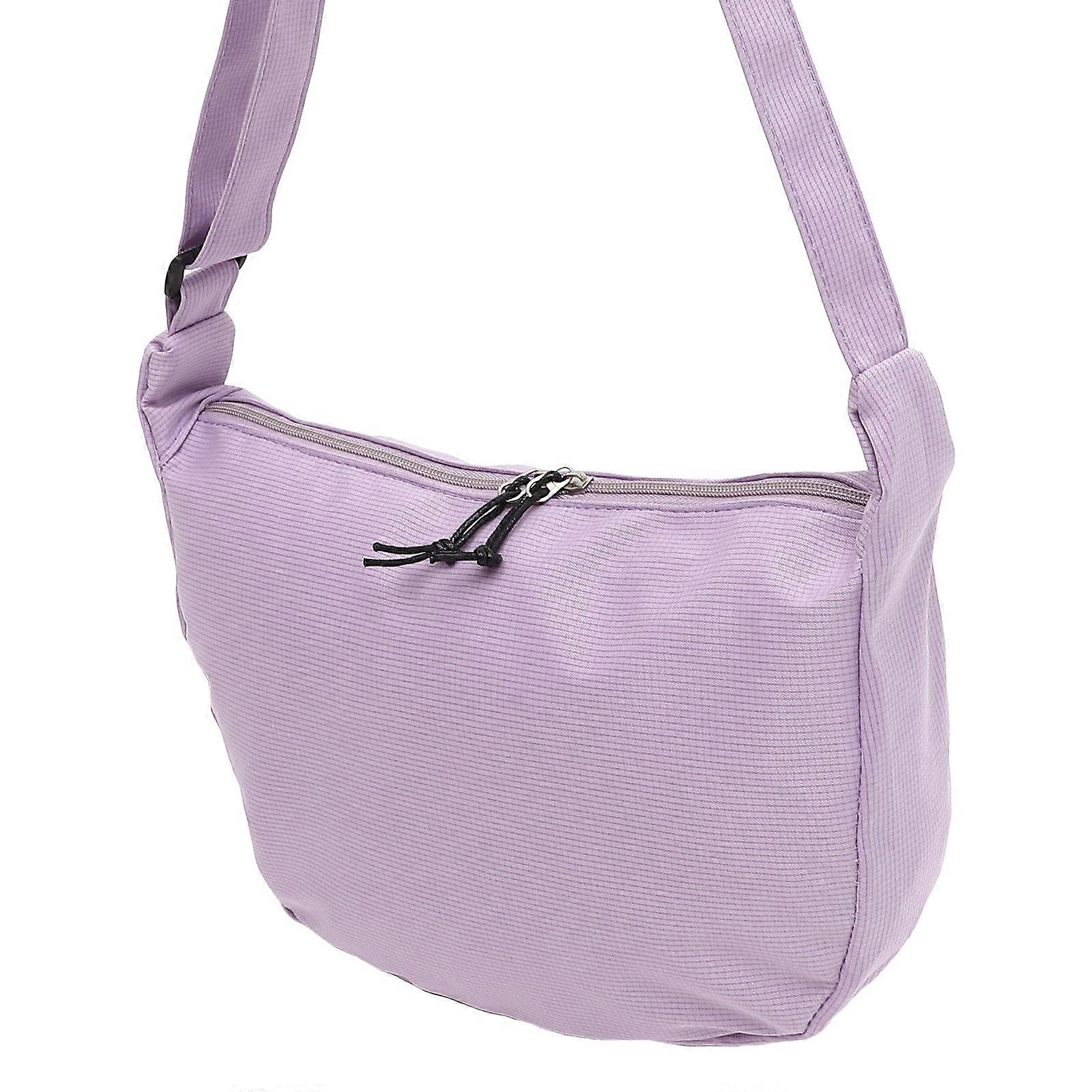 Tote Bag Large Capacity Women Travel Daily Use Rectangular Simple Purple 32X23X7CM Hand-washable Reusable 1Set