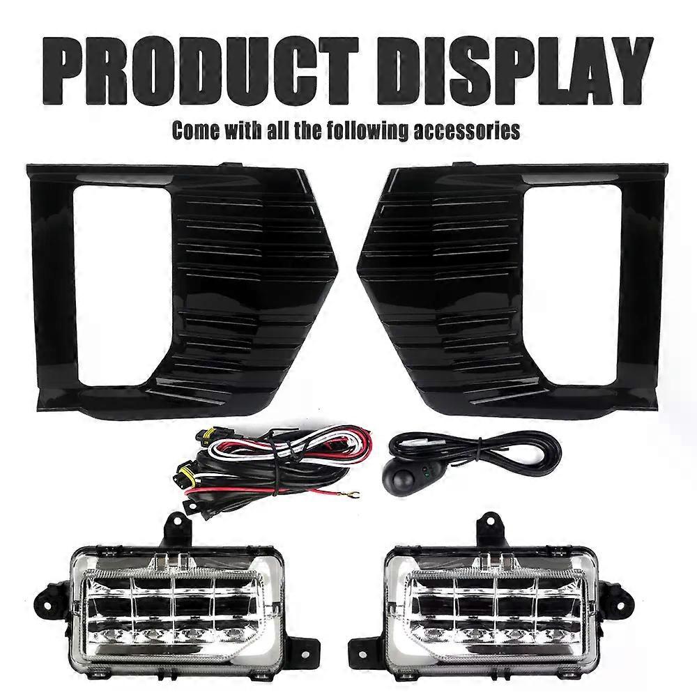 Front Bumper Fog Lamp Upgrade Kit FOR GMC YUKON DENALI 2021-2022 Version Additional Foglight Set Switch + Wiring