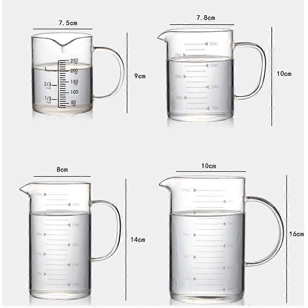 MultiPurpose Measuring Cup With Lid High Borosilicate Glass HeatResistant For Home And Kitchen 10X10X16Cm Transparent 1Pack