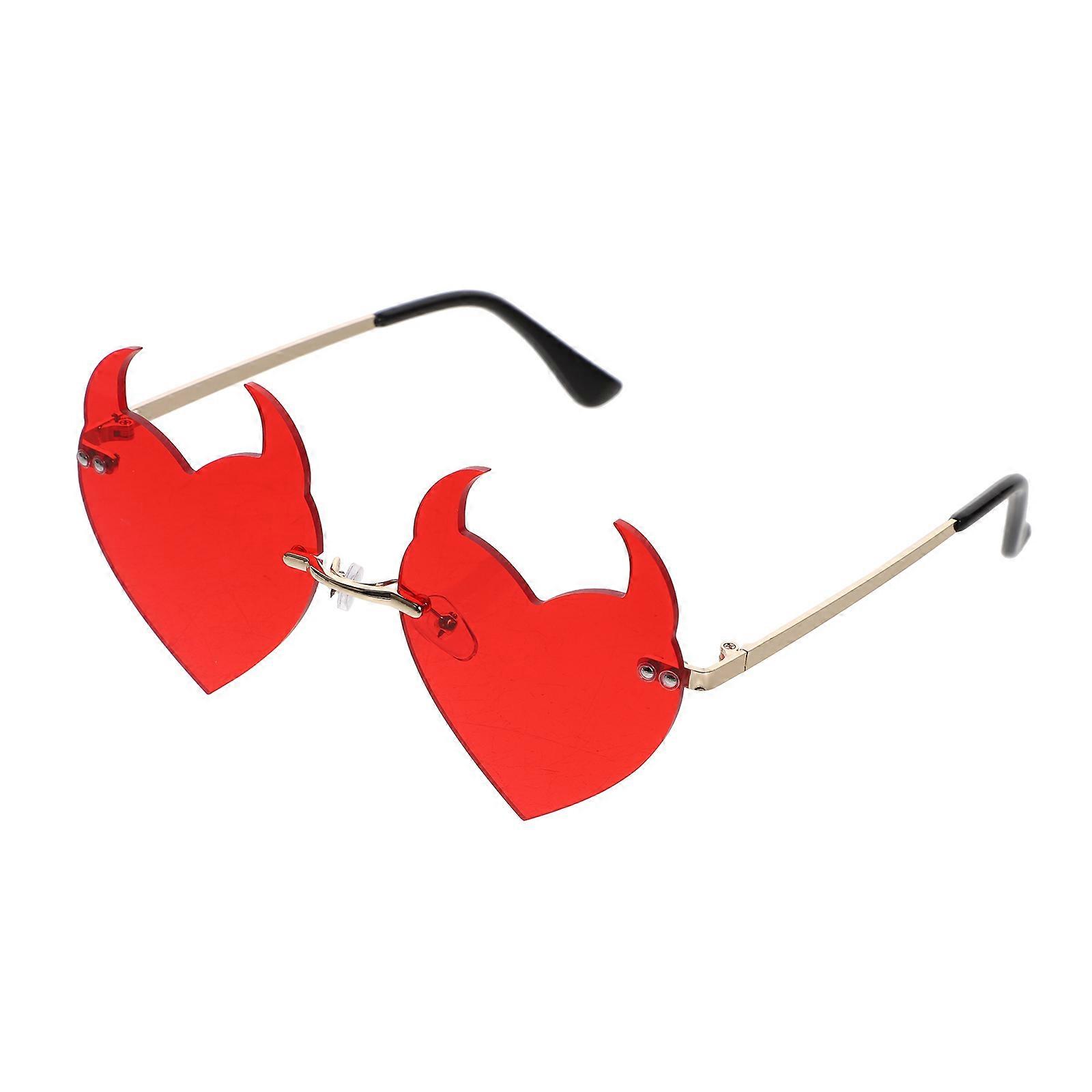 Heart Shaped Rimless Sunglasses for Men/Women, Stylish Unique Design, High Strength Material, Perfect for , Festivals & Photo Props