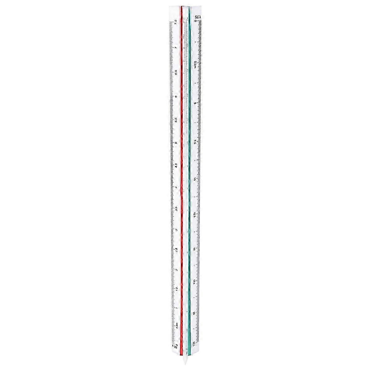 Plastic triangular scale ruler three-sided color are: yellow green red