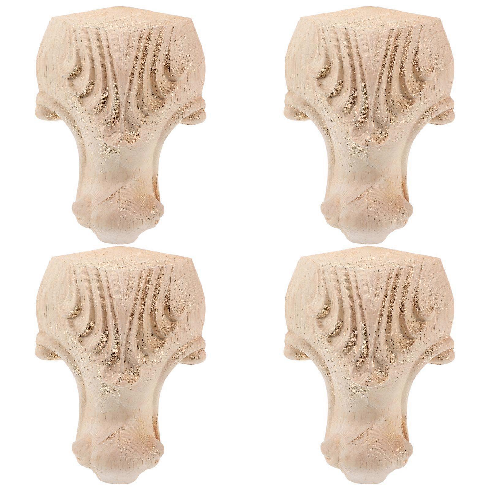 4 stk Prægede møbelben Dekorative Sofafødder Træmøbelfødder Vintage bordfødder