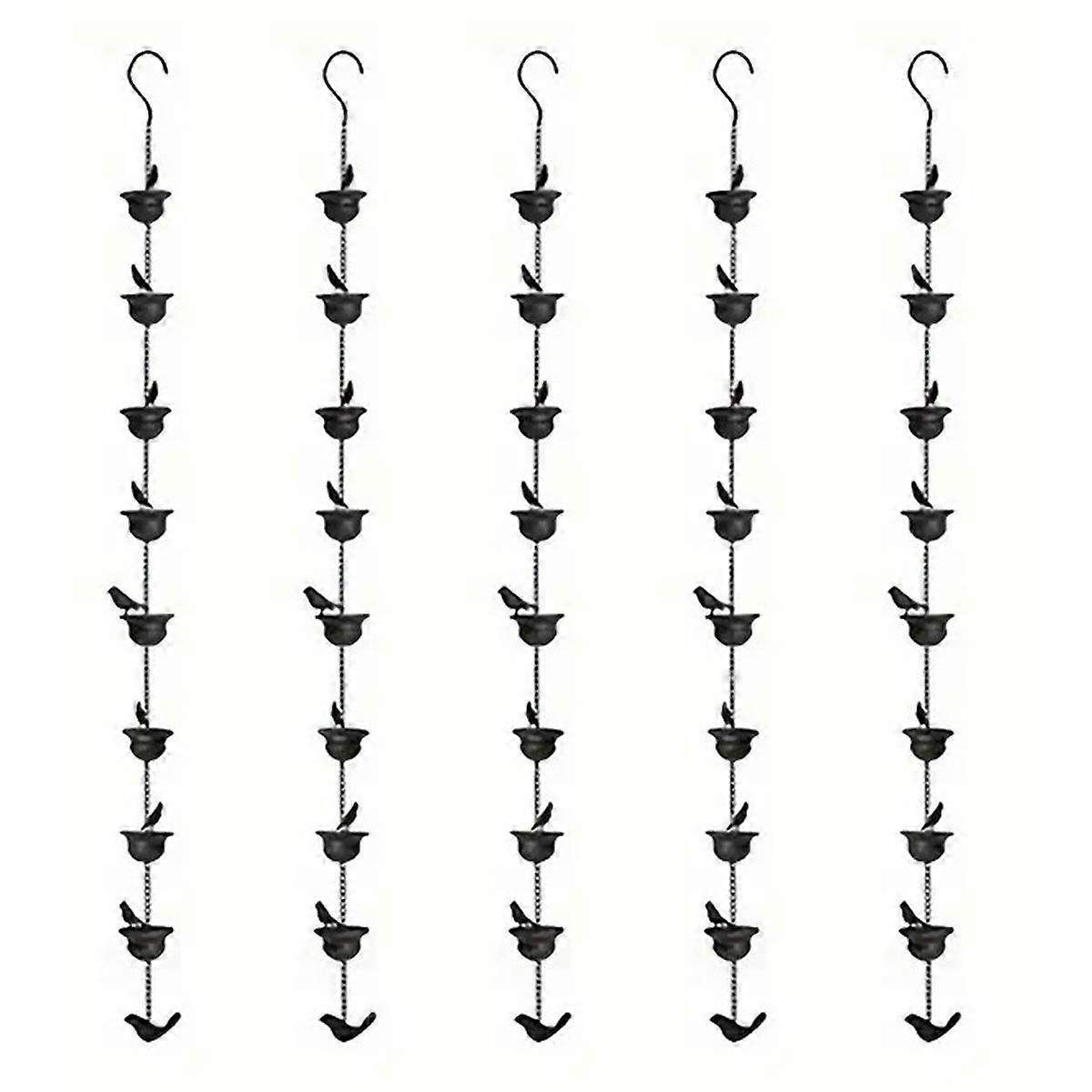 5X Rain Chains for Gutters Mobile Birds on Cups Rain Chimes 7.8Ft Rain Chimes with Attached Hanger a