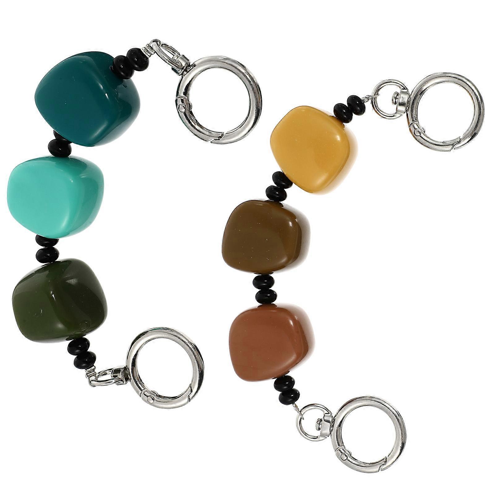 Acrylic Bag Replacement Chain with Buckles for DIY Use Assorted Color 2 Pcs