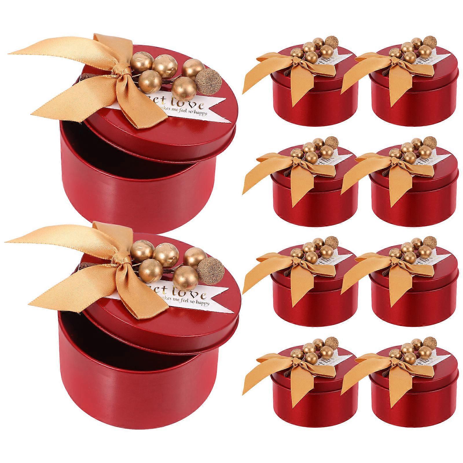Tinplate Box present Container Wedding Birthday Party 7.5X7.5X4.5CM 10Pcs