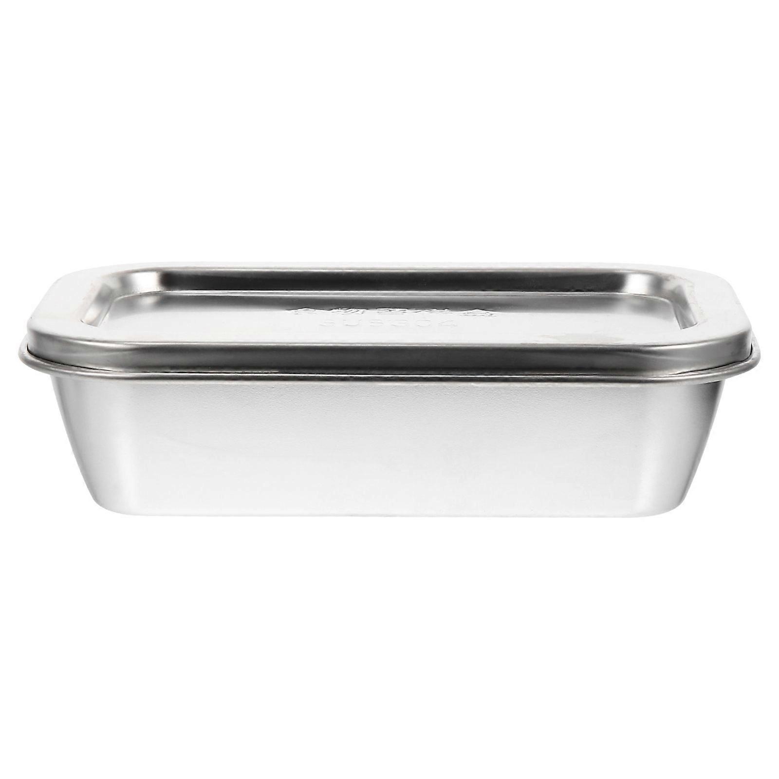 1 boîte à beurre pour restaurant, avec couvercle et support de rangement (argent)