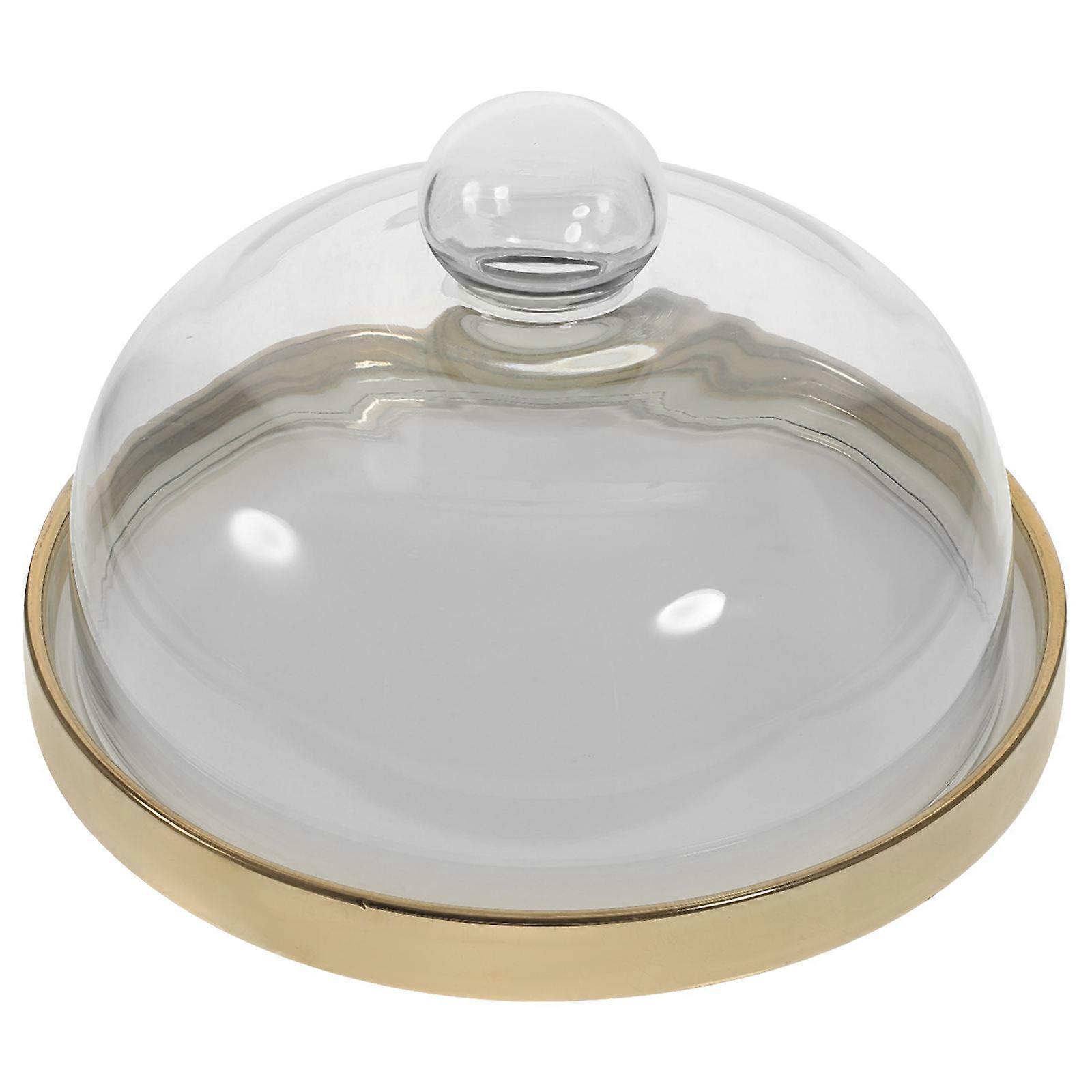 Cake Stand With Dome Transparent Glass For Birthday Celebration Simple Shape 1Set