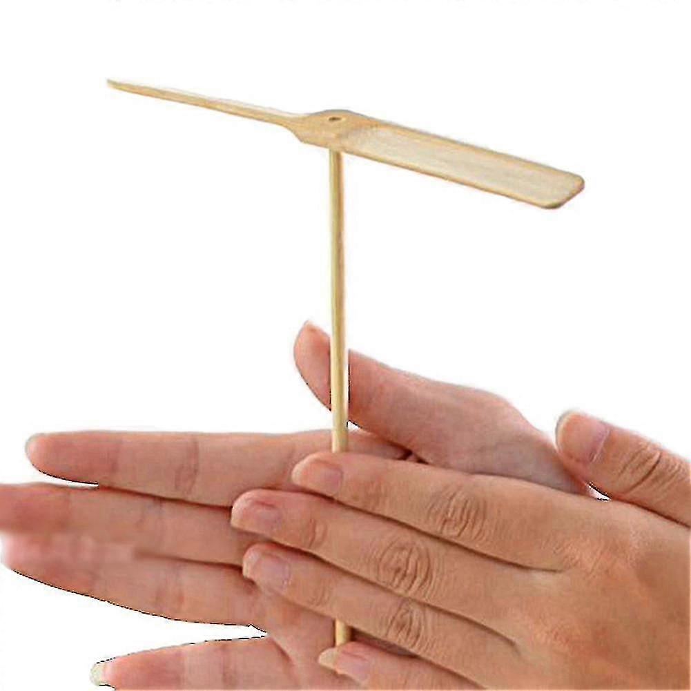 10pcs Bamboo Dragonfly Flying Toys Hand Rub Propeller Fairy Toy for Kids