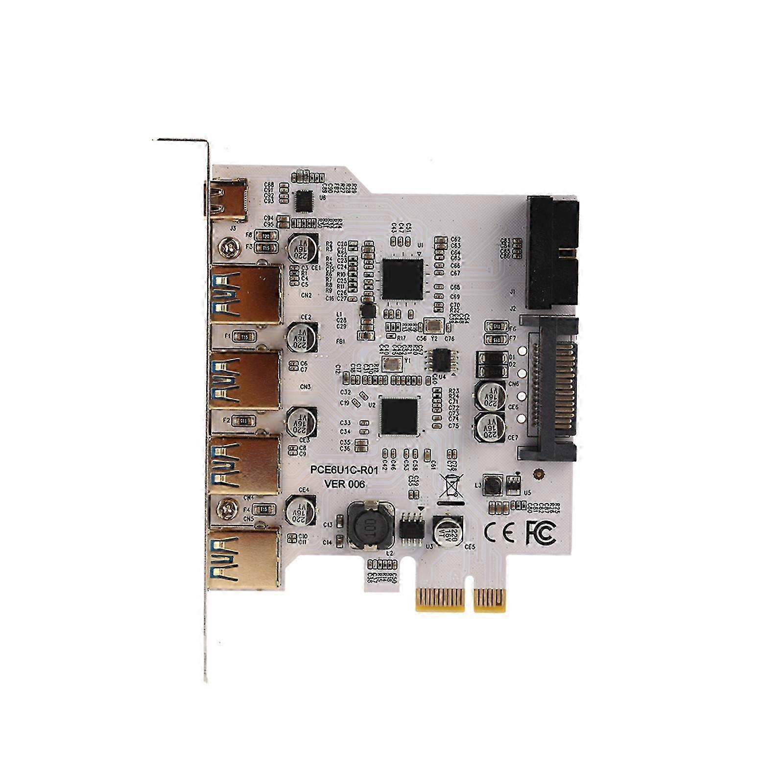 PCI-E to USB3.0 4 Port Type C Adapter Expansion Card with Dual Interface