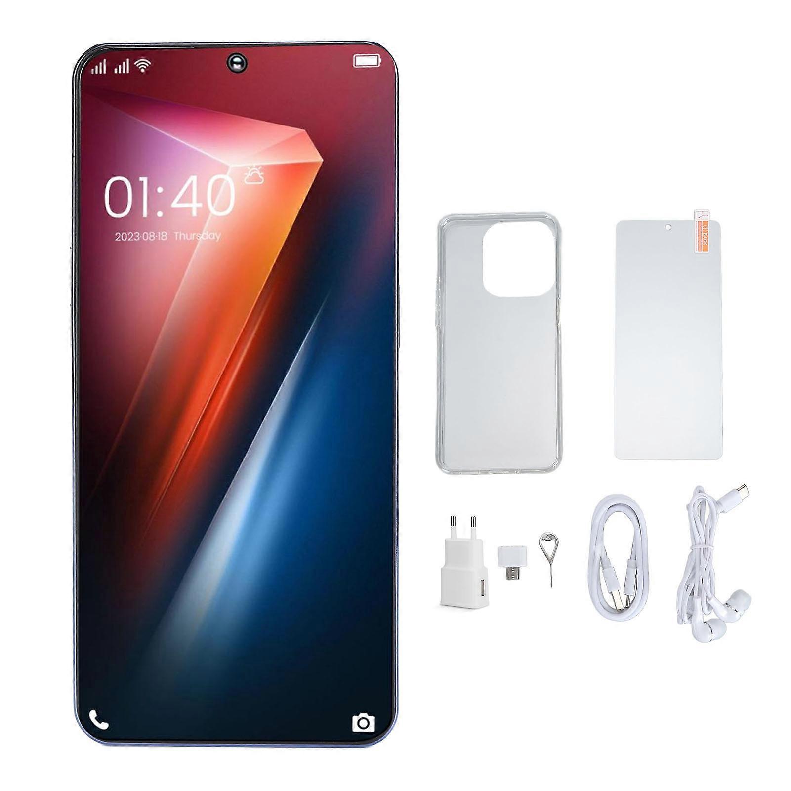 Unlocked 4G Smartphone 6.5" HD Display 128GB Android 13 Face Recognition 6800mAh Battery