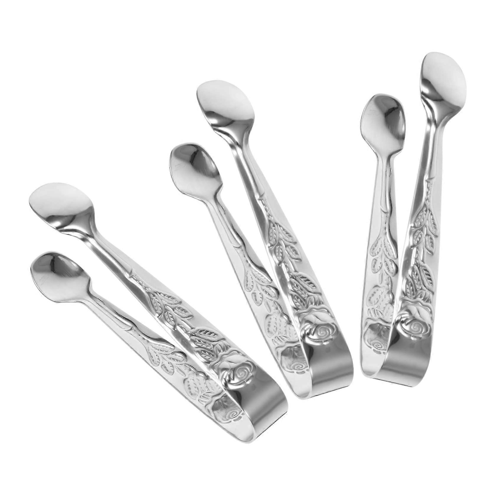 Serving Tongs 3-Piece Stainless Steel Set For Lemon Slices And Food Preparation