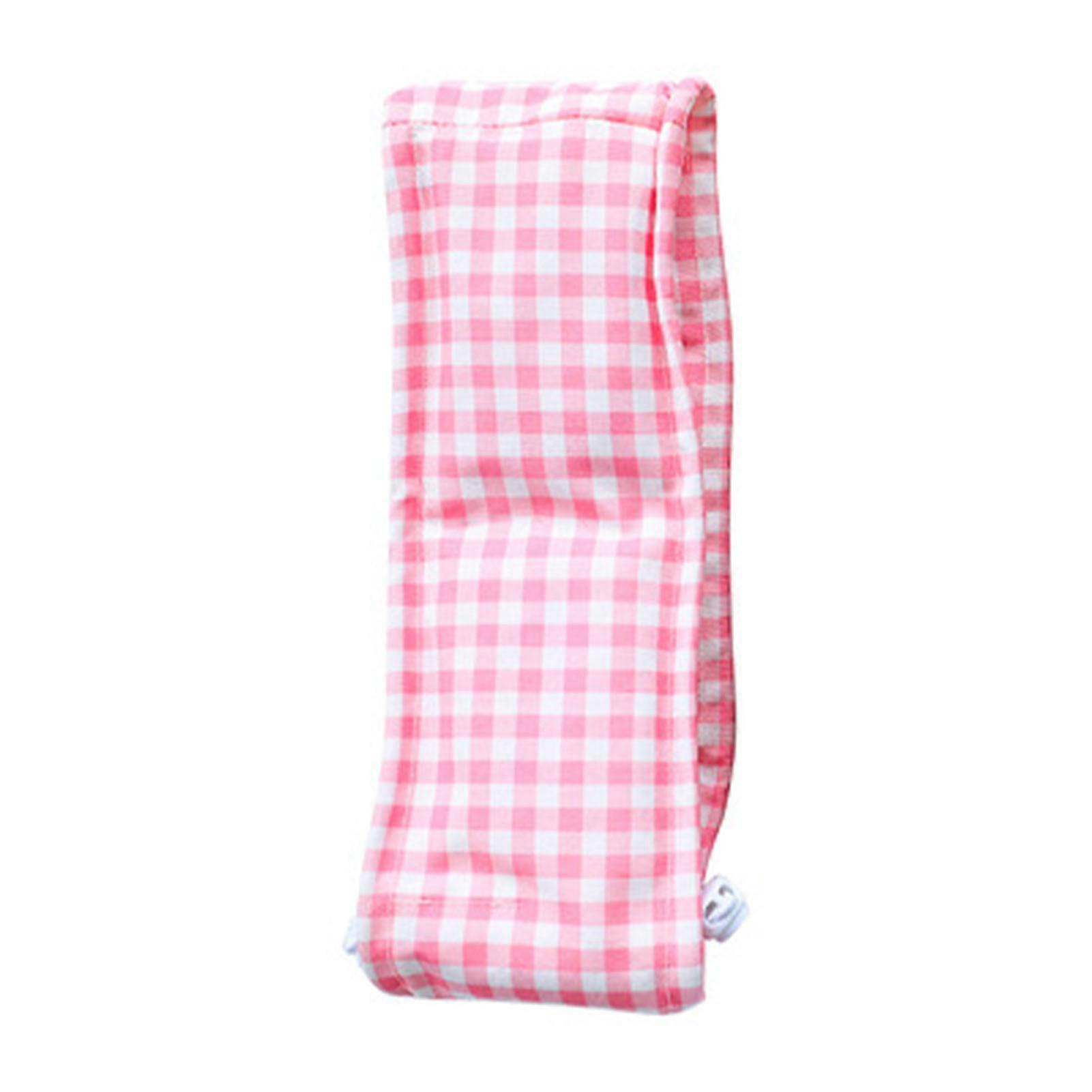 Dog Cooling Collar Double Ended Drawstring Reduce Temperature Adjustable Dog Cooling Collar for Walks Sports Pink Grid M(45‑60cm)