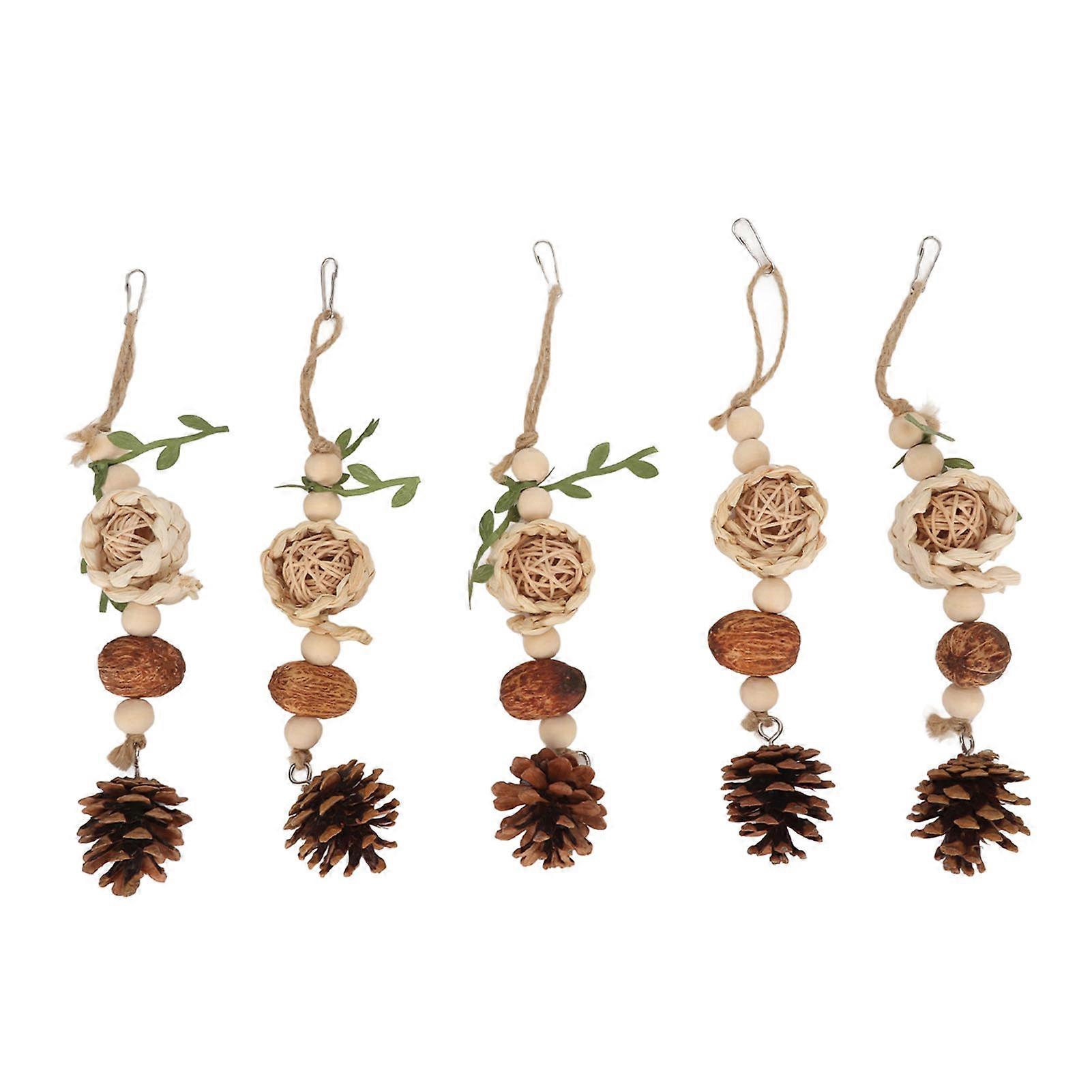 5PCS Parrot Chewing String Toy Relieve Boredom Bite Resistant Bird Bite Toy for Small Medium Parrots Rattan Ball Model