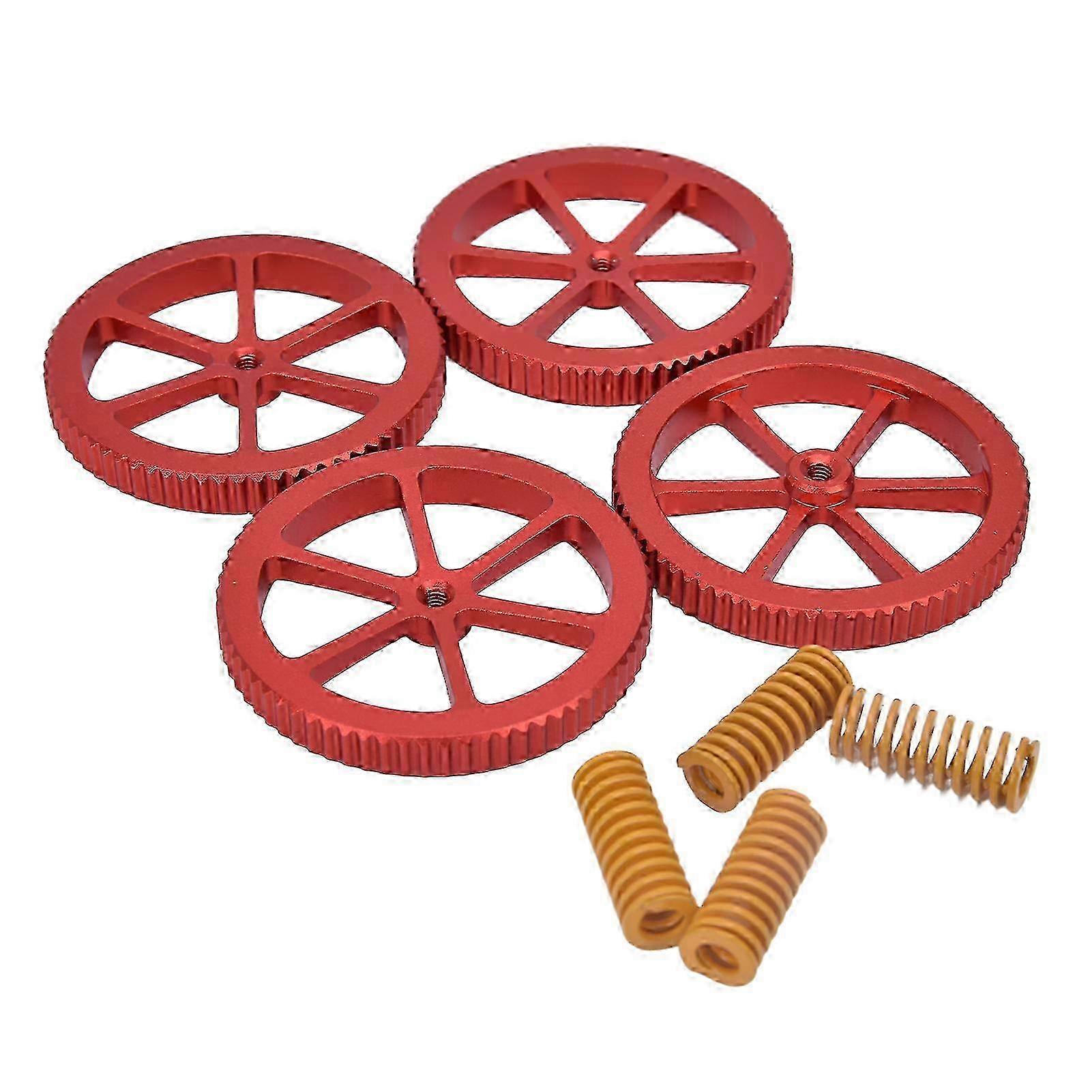 4Pcs Leveling Nut Aluminium Alloy with Spring 3D Printer Accessory Set Kit for Compatible Printers
