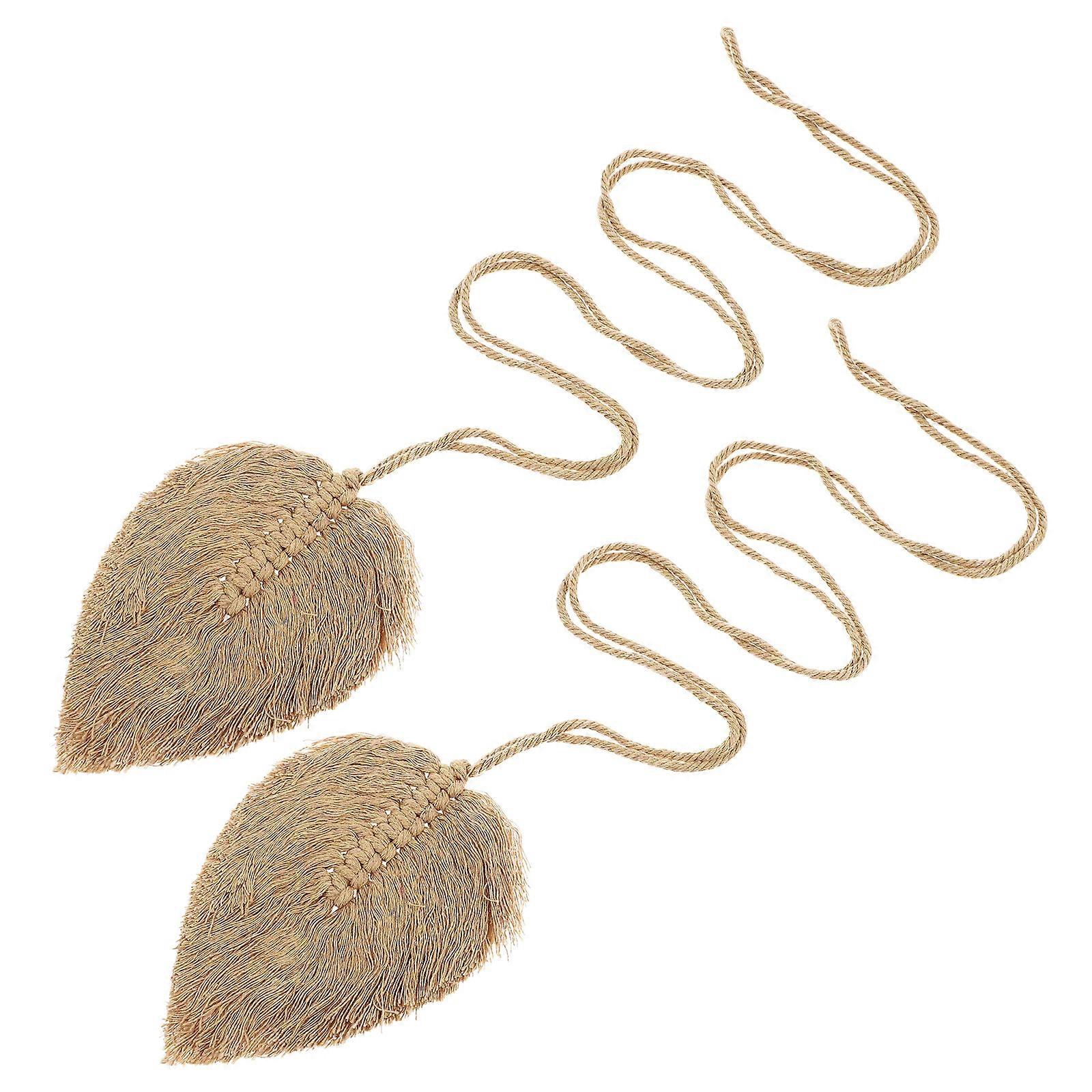 Curtain Tie Rope with Bohemian Style Design for Decoration Light Brown cotton rope 2pcs