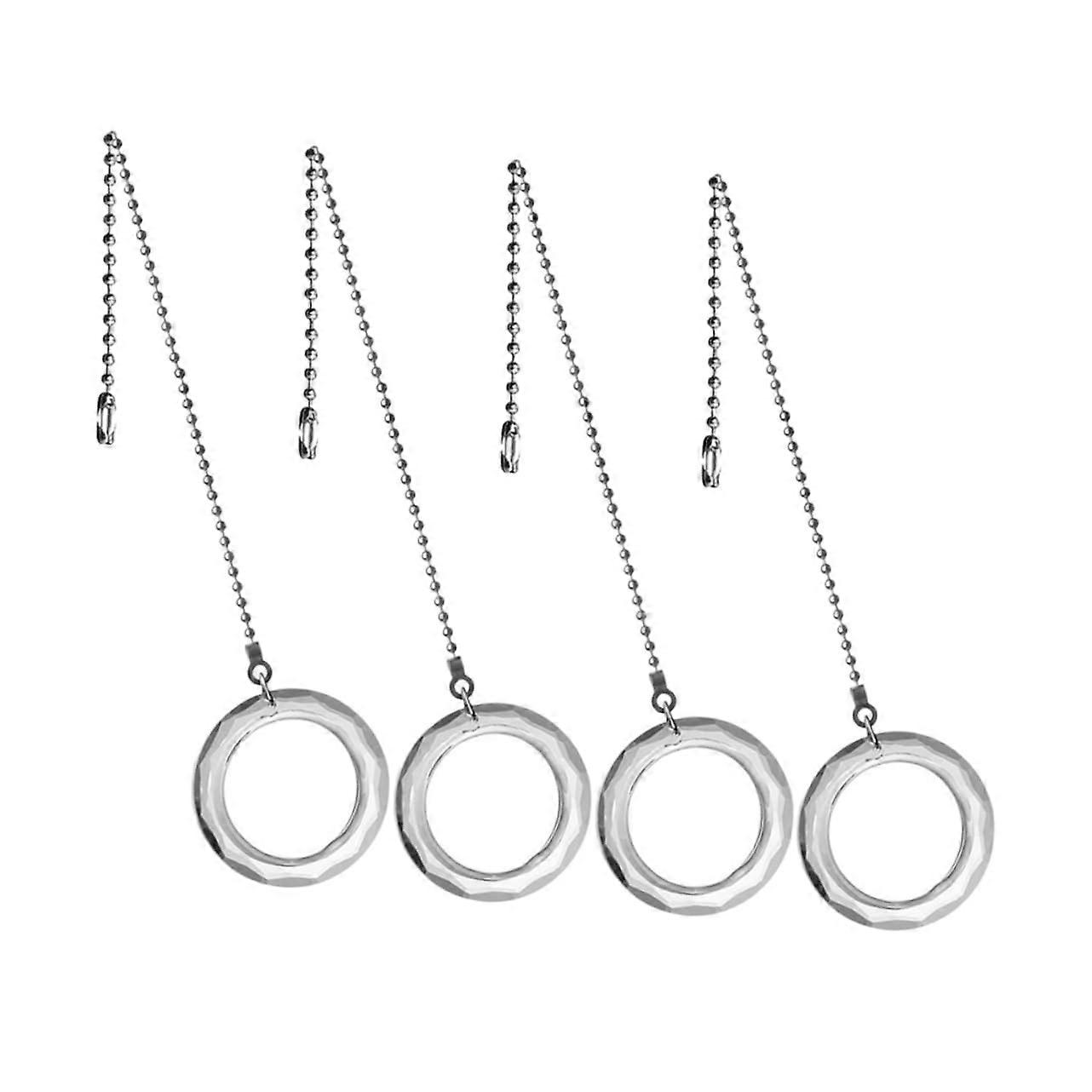 4-Piece Decorative Pull Chain Set for Ceiling Fans, Crystal Pendant Light Extension Chains, Elegant Transparent Design