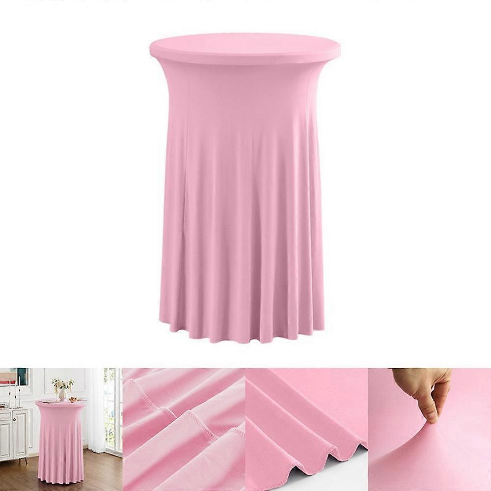 70 x 110cm Elegant Round Cocktail Table Cover for Business Events Solid Color Stretch Skirted Tablec