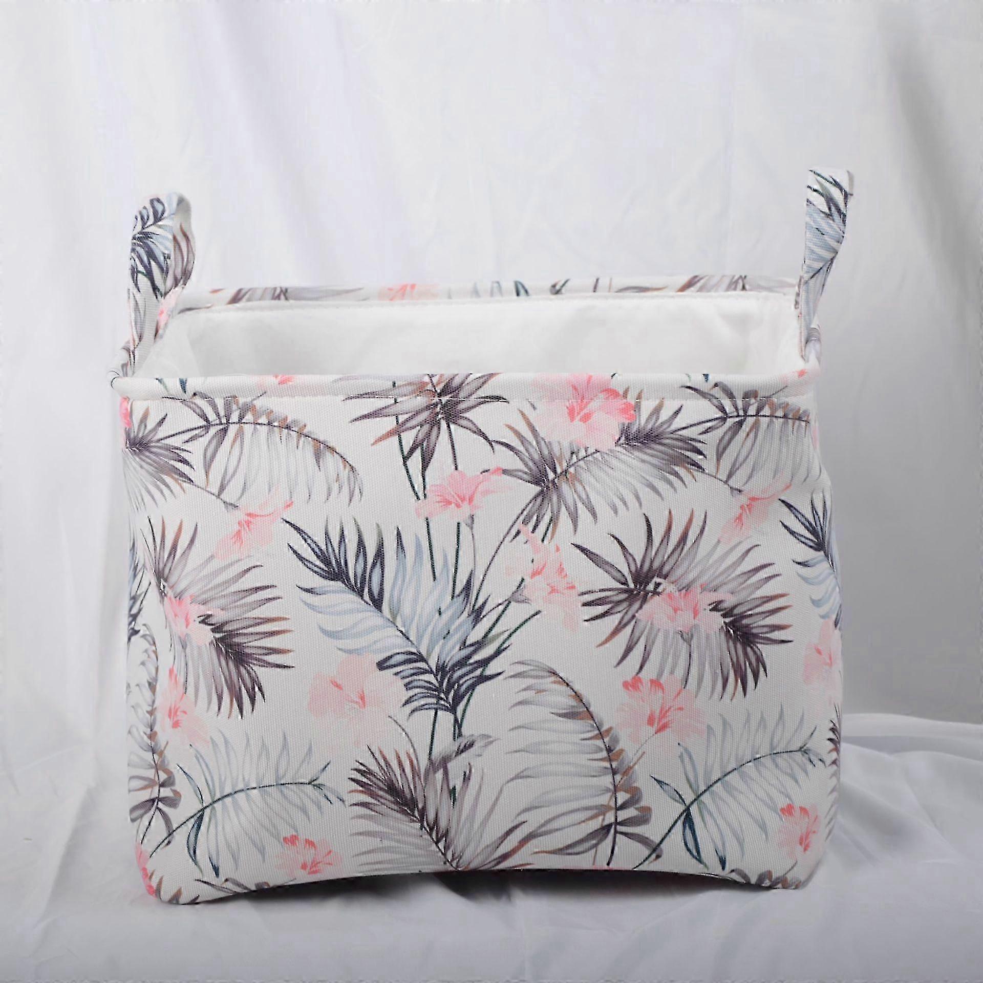 Cotton Linen Storage Basket - Foldable with Drawstring & Handle for UK Homes