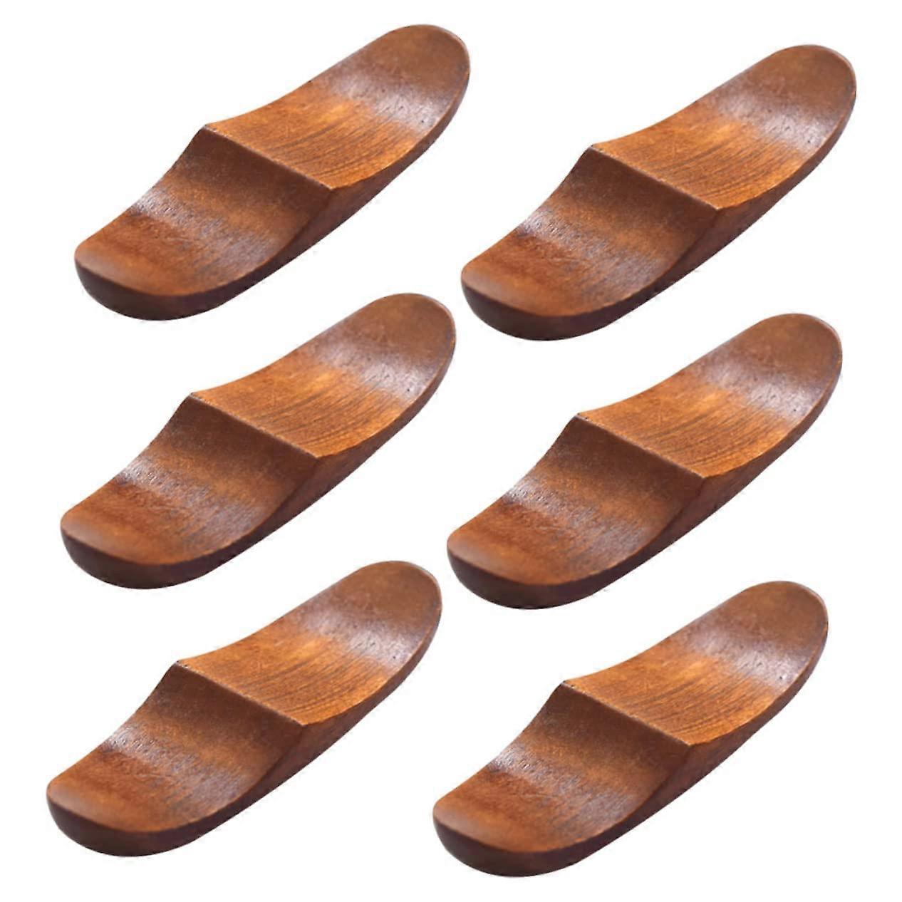 Fork Rest Stand Wooden Utensil Rest Set For Desktop Spoon And Chopstick Holder Reusable Pack Of 6