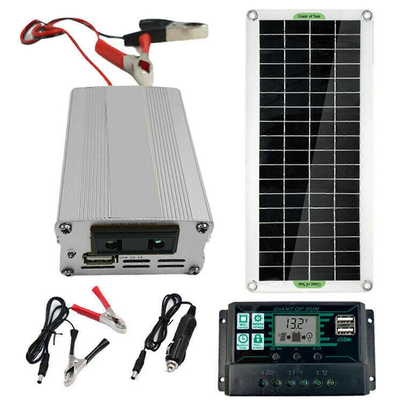 200W Solar Panel Kit 12V to 220V Battery Charger with 100A