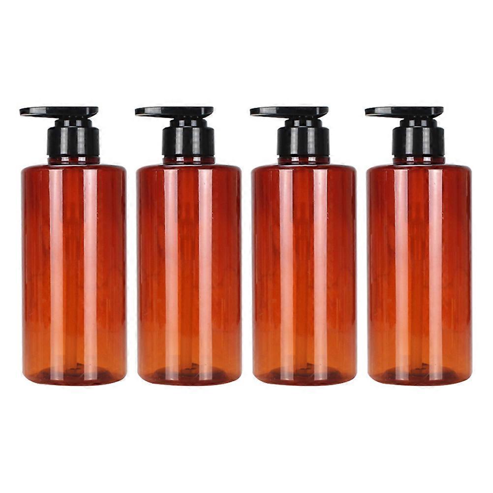 Lash Shampoo Bottles Cylindrical Shampoo Empty Bottle Home Use 500ml Liquid Dispensing 4Pcs