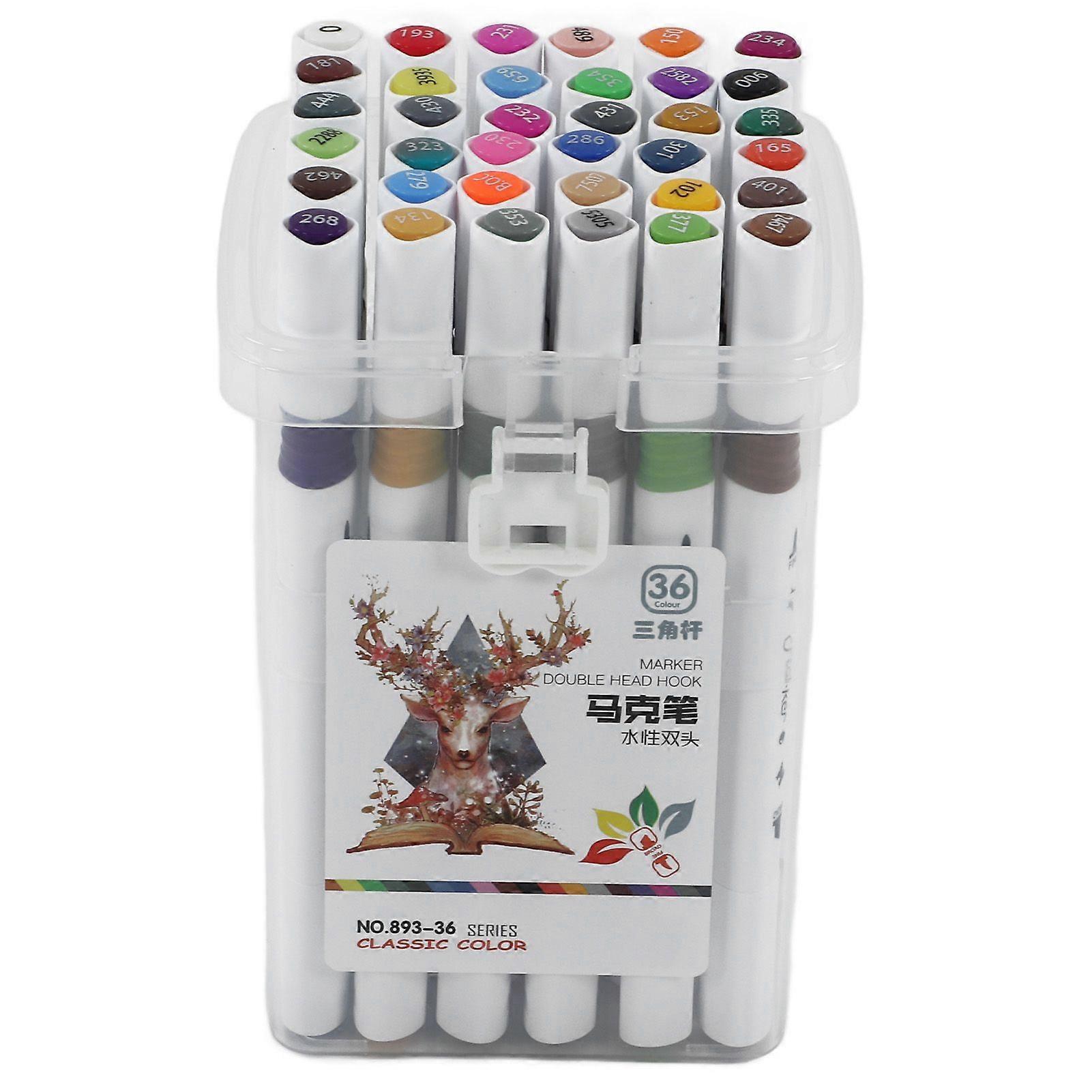 2025 Latest Model  36pcs Double Tip Markers Triangular Pen Holder 36color