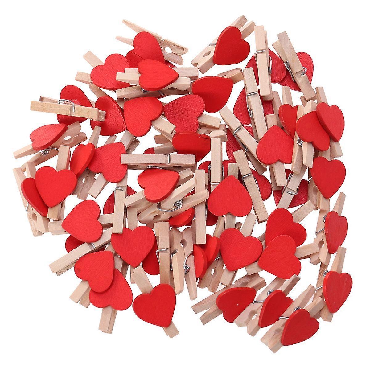 Clips Photo Tiny Clips for Red Heart-shaped Fixation 50Pcs