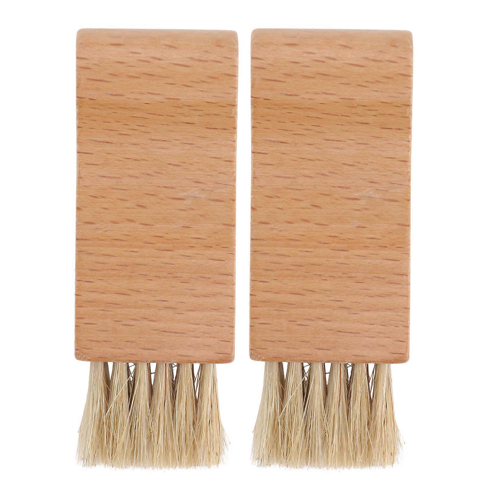 Shoe Cleaning Brush Set with 2pcs for Efficient Cleaning and Polishing Shoes in Khaki Color