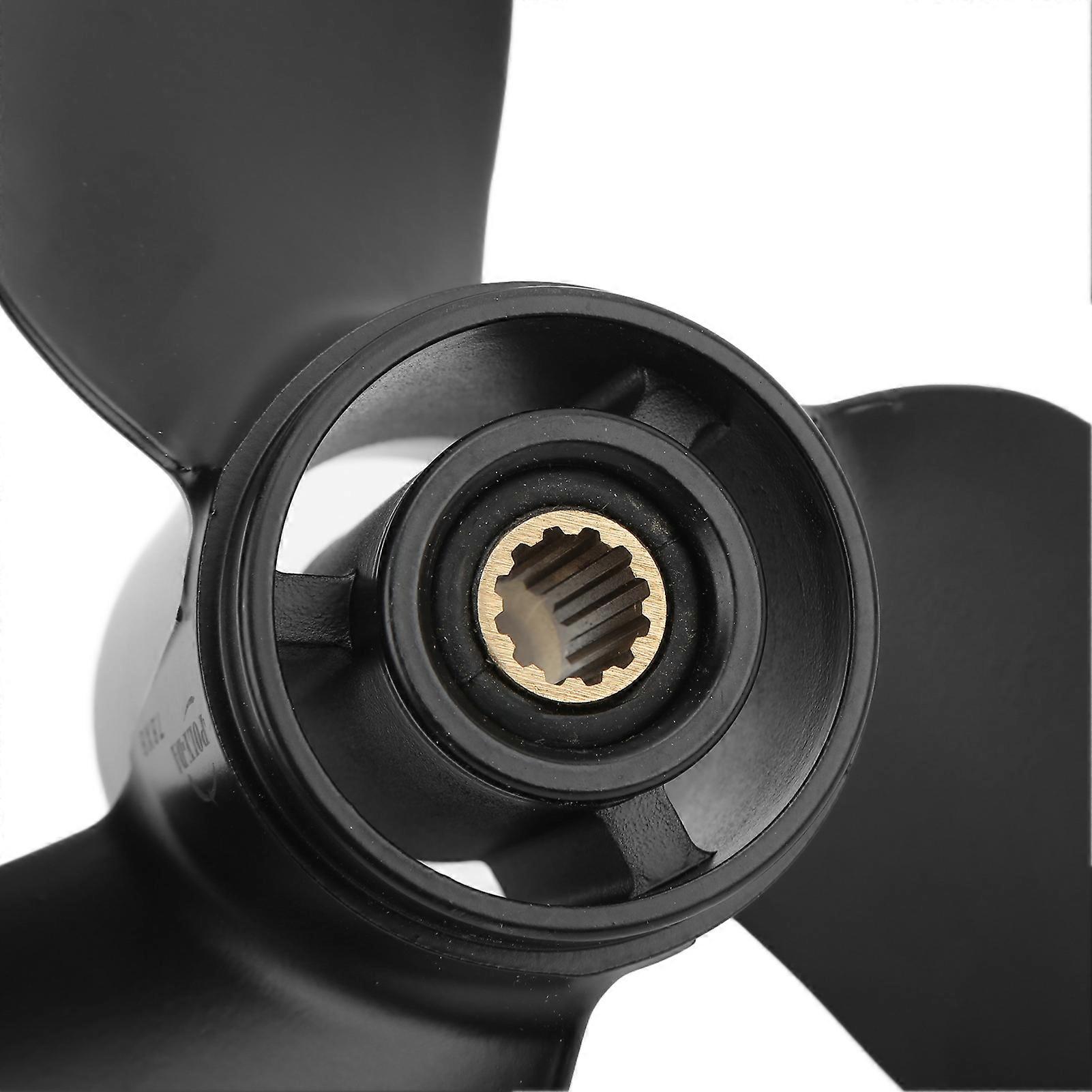 Marine Outboard Propeller 3 Blades 7.8x8in 12 Tooth RH Rotation Replacement for TOHATSU 4‑6HP MFS4 4 Stroke Engine