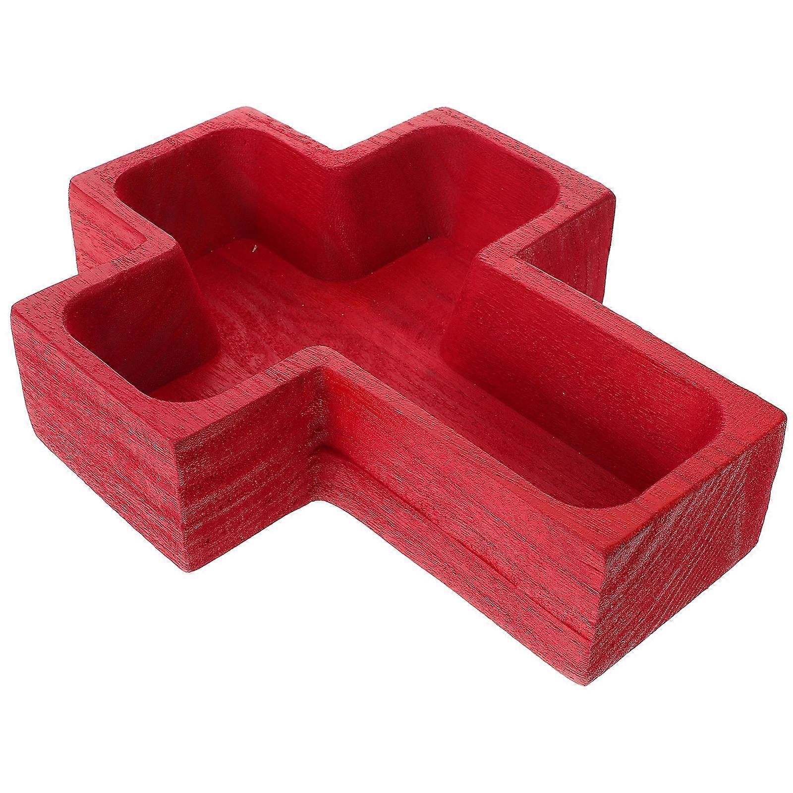 Serving Platters Dry Fruits and Nuts Tray Wooden Cross Shaped Storage Holder Holidays 22.00X18.00X5.00CM 1Set