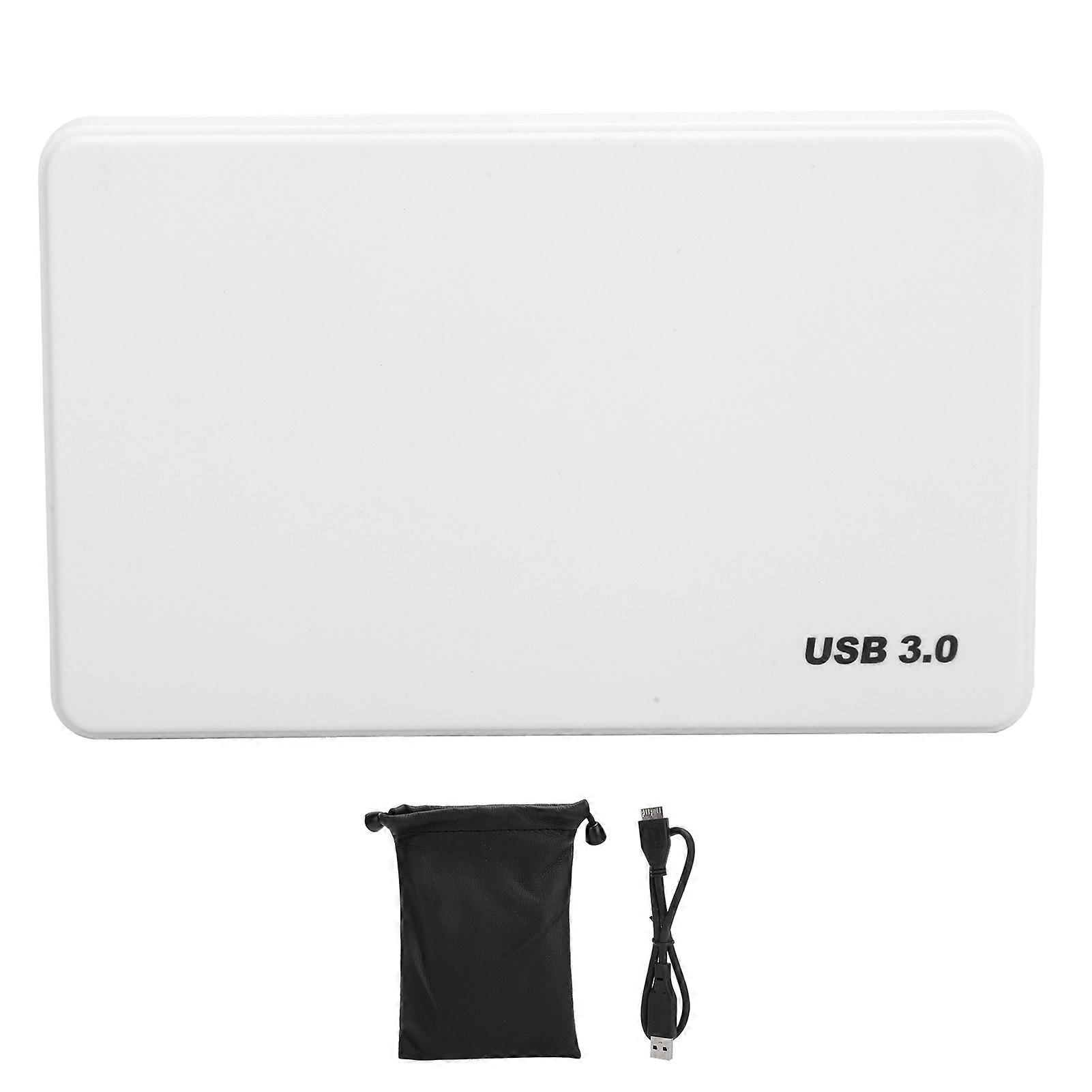 Hard Drive USB3.0 External Mobile Disk 2.5in for Desktop Laptop Computer Supplies White