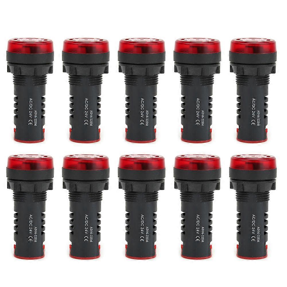 10 Pcs BERM LED Buzzer AD16‑22SM Red Flash Alarm Indicator Lamp Buzzer Ac DC24V