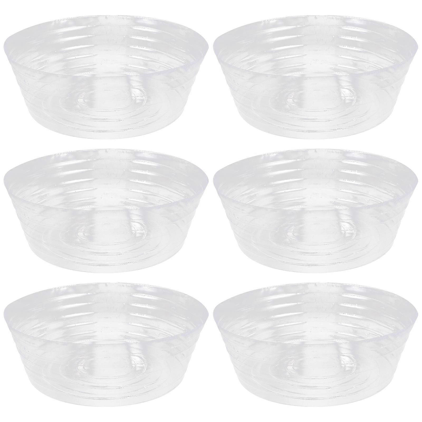 6pcs Round Flowerpot Saucers, Thickened Plant Trays for Water Drainage, Indoor Outdoor Use, Prevents Overflow and Surface Stains