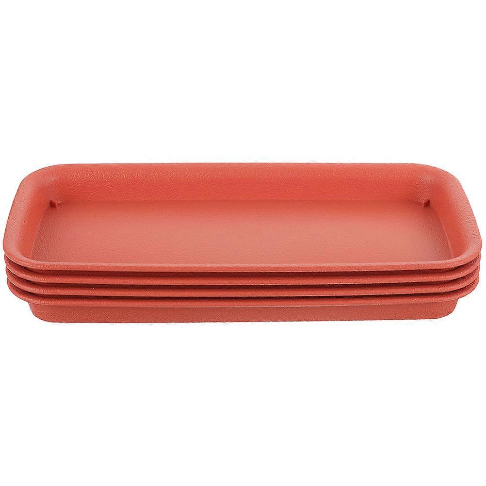 4pcs Rectangular Drip Trays for Potted Plants – Flowerpot Saucers to Prevent Water Leakage and Soil Spillage