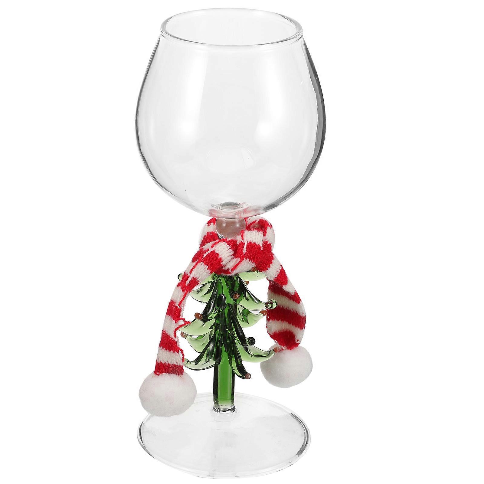 Drinking Cup With Scarf Christmas Wine Glass Festive Glasses Home Use 21.00X8.50X8.50CM 1 Set