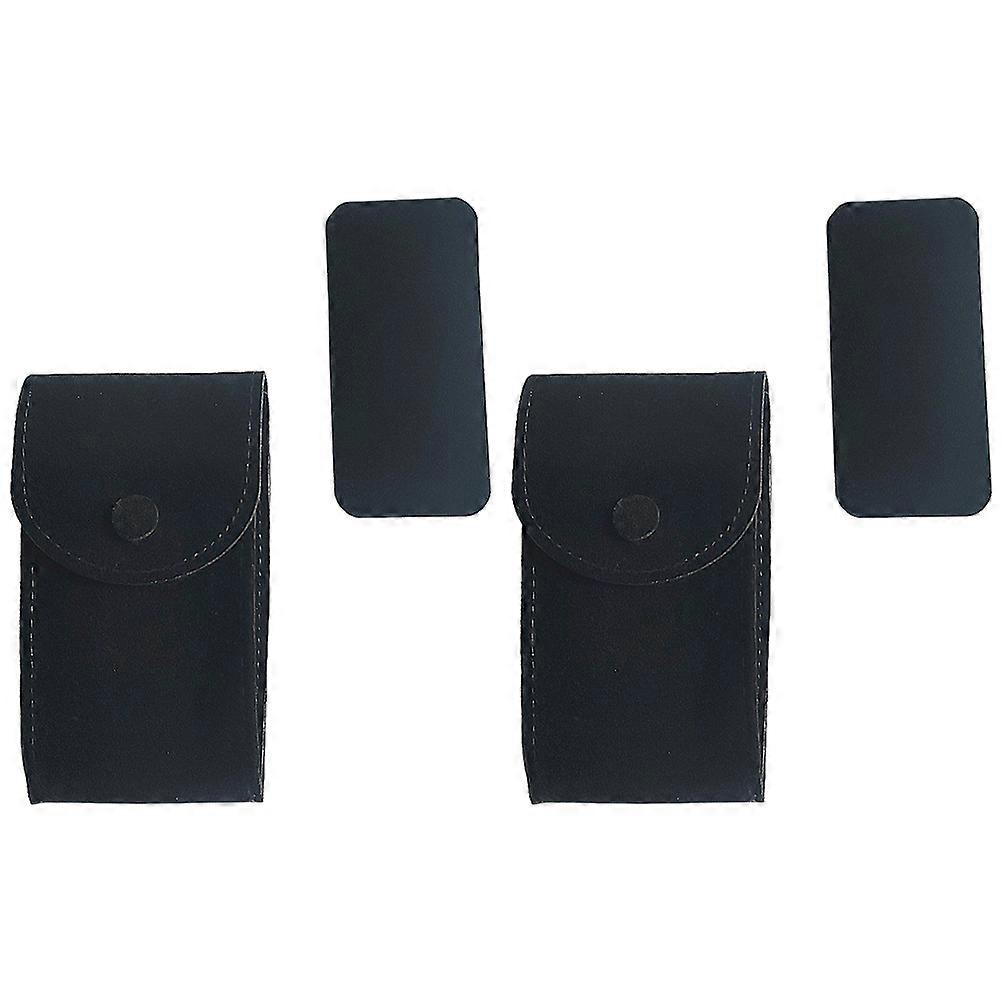 Watch Storage Bag Portable Watch Organizer Travel Dust Resistance Scratch Resistance Flannel Material 2Pcs