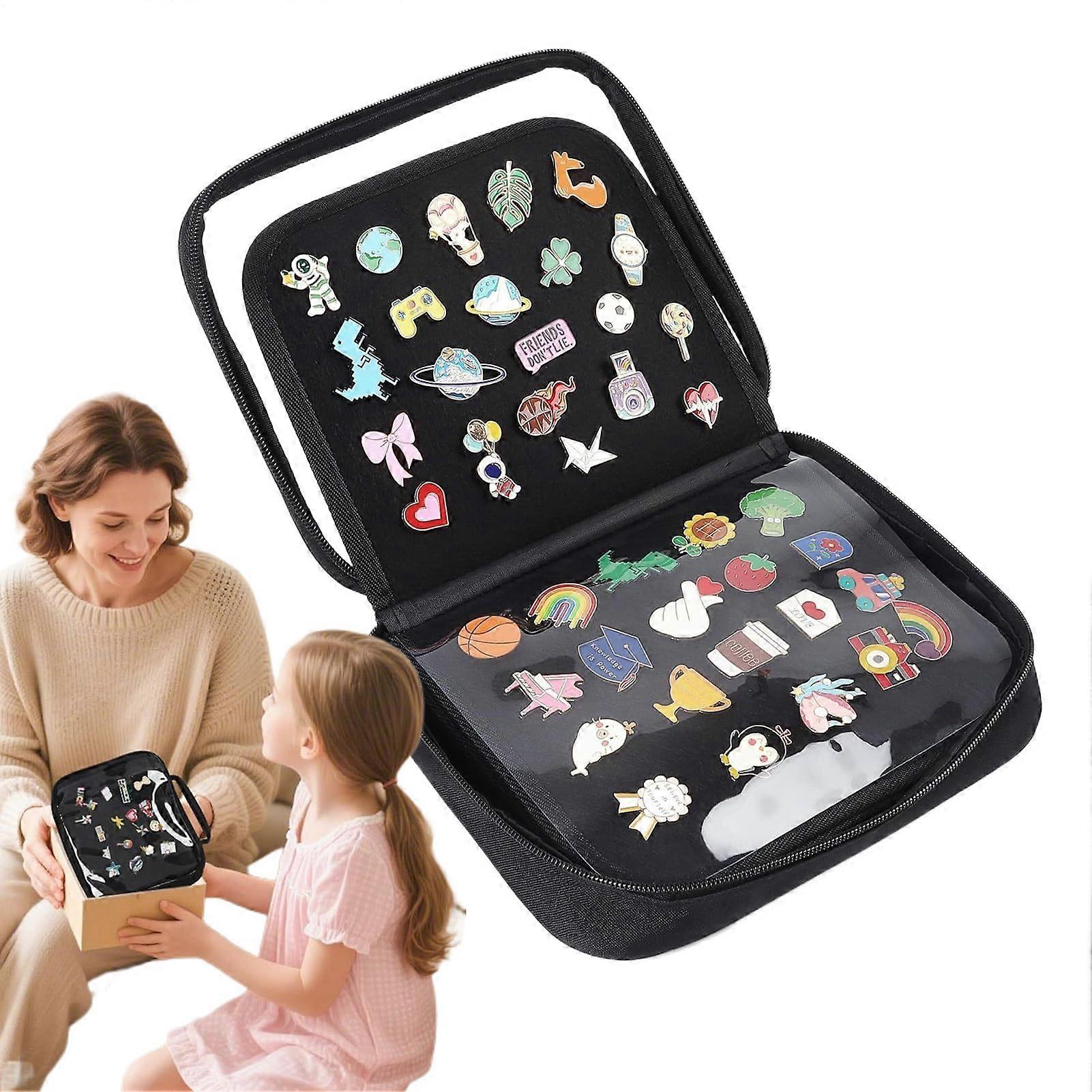 Pin Presentation Book, 6 Pages, Pin Display Case – Collector's Carry Case, Portable Brooch Storage Organizer for Pins, Earrings