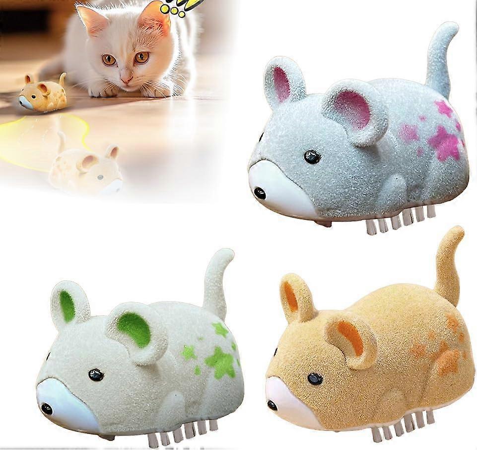 2025 Cat Toy Mouse - Interactive Self-Moving Cat Toy with Obstacle Detection for Indoor Cats, Easy to Use, Battery Operated